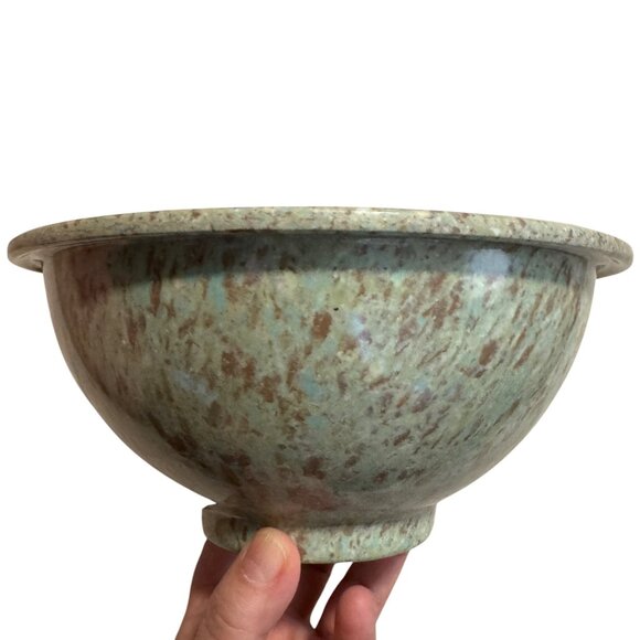 VTG Texas Ware Plastic Mixing Bowl 111 Confetti Splatter Green Brown Melamine MC - Picture 1 of 9